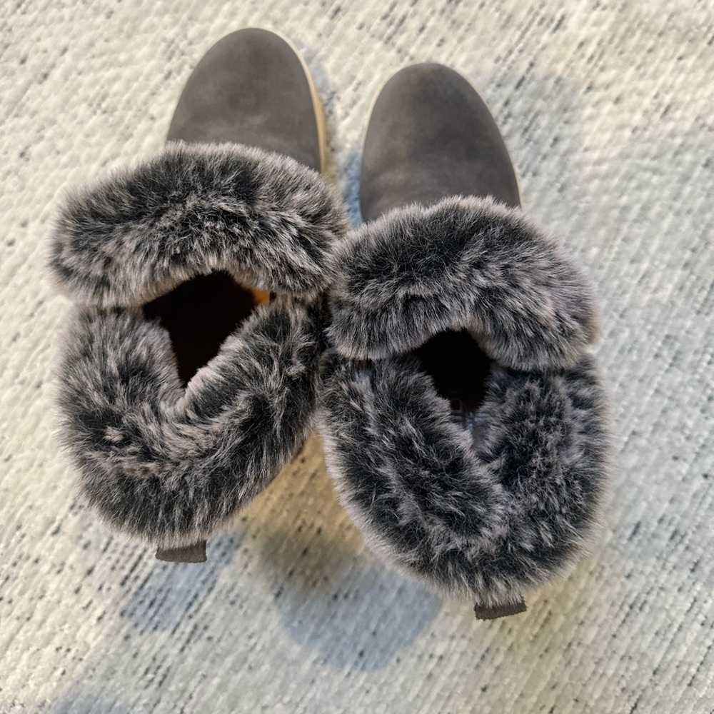 Jslides Grey Suede Boot With Fur Size 7 - image 2